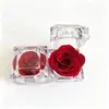 Caja de anillo de flor eterna, superventas transfronterizo en Amazon, rosa acrílica de comercio exterior, venta al por mayor para San Valentín y Navidad
