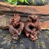 Madera de azufaifo Lei Madera de azufaifo viejo Pieza de mango tallada Placa Xianglong Colgante de dragón del zodiaco Joyería Escritorio Juego cultural Artesanía Adornos