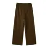 Calça Cigarette de Lã com Forro de Fleece para Mulheres, Outono 2026, Calça Social Slim Fit, Tamanho Grande, Calça Harem Reta Engrossada