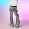 Pantalones de Lentejuelas Acampanados para Hombre 2025 Transfronterizos Europeos y Americanos Cintura Elástica Pantalones Acampanados Brillantes Casuales Largos Estilo Discoteca Pantalones Casuales