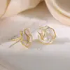 Pendientes de Flor de Camelia Modelo Nuevo 2026 Venta Caliente Nicho Gama Alta Pendientes Frescos y Dulces Joyería Ligera de Oreja para Mujeres