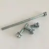 Clavos Tornillos Largos Combinados de Cabeza de Cruz Plana con Arandela de Resorte Rosca Parcial Extendida Estándar Rosca Completa Zinc Azul y Blanco