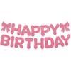 Amazon Transfronteiriço Novo Explosivo Rosa Glitter Feliz Aniversário Letra Bandeira Feliz Aniversário Flor