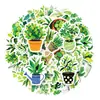 Compra directa transfronteriza: 56 piezas de pegatinas de grafiti de plantas en maceta verdes, con varios diseños de plantas, para decorar guitarras, cuadernos y equipaje