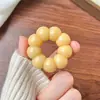Pulsera de Bodhi de Intestino Grande Amarillo Limón Diente de Ajo Tallado Cuentas Pequeñas para la Mano Alivio del Estrés Estudiantil Envoltorio para el Dedo Cuentas Suaves Jozu Pulsera Wenwan