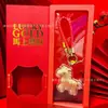Set de Caja de Regalo Llavero de Oro Puro 999 "Hazte Rico al Instante", Colgante de Bolsita Dorada, Cadena para Teléfono al por Mayor