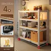 Prateleira Doméstica Porta-Prateleiras Prateleira de Armazenamento Multicamadas Suporte de Chão Eletrodomésticos de Cozinha Armário de Armazenamento para Varanda Exibidor de Supermercado