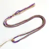 Cordão Pingente de Fio de Algodão Tecido à Mão Xizang Thangka Cordão de Tecelagem Artesanal Estilo Étnico Pingente de Jade Âmbar Cordão Colar Pendente