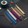 Set de Popotes Transfronterizos de Acero Inoxidable 304 para Bebidas de Té con Leche, Popotes de Grado Alimenticio, Popotes Metálicos Creativos de Colores, Venta al por Mayor