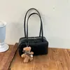 Nueva Bolsa Tipo Boston Transfronteriza Estilo Coreano Casual Retro Suede Melange Felpa Bolso de Mano Bolso de Hombro para Mujer Viaje Diario