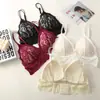 Sujetador de Encaje Sexy Estilo Francés Transfronterizo con Cierre Frontal, Lencería Europea y Americana, Ultradelgado, Sin Varillas, Cómodo para Chicas Jóvenes, Lencería de Escote Profundo en V