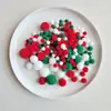 Ovillos de lana, pompones, materiales para hacer pompones DIY para el área de manualidades, bolitas de algodón pequeñas de colores hechas a mano para preescolar, Navidad sin decoloración