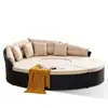 Jardim de Villa ao Ar Livre Pátio Piscina Cama de Descanso Lazer Jardim Sofá de Rattan Cama Redonda Cadeira de Sol ao Ar Livre