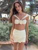 Spot Amazon Estación Independiente Popular Flor 3D 2025 Nuevo Traje de Baño Bikini de Tres Piezas para Mujer