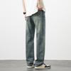2024 Primavera y Verano Nuevos Jeans Elásticos para Hombre Sueltos Rectos High Street Retro Moda Hombre Adolescente Algodón