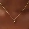 El Collar con Letra Más Vendido de Amazon con Diamantes, Exportación Personalizada Chapado en Cobre con Oro Real de 14K, Cadena para Clavícula, Regalo de Moda para Fiestas
