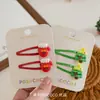 Paquete de 1 Par ~ Dulce Santa Árbol de Navidad Lindo Dulce Pasador Hombre de Jengibre Muñeco de Nieve Pinza Lateral Pinza para Flequillo Femenina