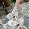 Zapatos Pequeños de Cuero Estilo Británico con Lazo de Moda para Mujer 2026 Primavera Nuevos Zapatos Mary Jane de Suela Gruesa Venta al por Mayor