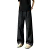 Comercio Exterior Verano Fino Seda de Hielo Transpirables Secado Rápido Retro Pierna Recta Micro Flare Pantalones Pantalones de Patchwork a Cuadros Pantalones Casuales Hombres Mujeres