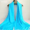 Bufanda Grande Roja de Seda para Mujer, Bufanda de Moda para Primavera y Otoño, Chal de Gasa, Bufanda de Color Sólido para Invierno, Bufanda Larga para Bailar, Nueva