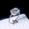 Anel Coringa da moda quente, novo, Europa e Estados Unidos, transfronteiriço, aço inoxidável, diamante gota d'água, anel ajustável, nicho de luxo leve