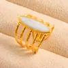 Joyería de Mano Personalizada Creativa Estilo Europeo y Americano Transfronteriza Acero Inoxidable Chapado en Oro de 18K Nicho Anillo Abierto de Gota de Aceite Largo para Mujeres