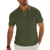 Camisa polo de verano para hombre con textura de rayas verticales, sitio web independiente transfronterizo, comercio exterior, transpirable, holgada, secado rápido, casual, manga corta