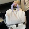 Bolsa de viagem leve de grande capacidade, bolsa de mão com alça transversal, bolsa para yoga e fitness, mala de bagagem portátil expansível para armazenamento