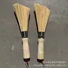 Escova de bambu antiga com cabo de madeira feito à mão, escova especial de cozinha, artefato de limpeza de panelas, escova de bambu, limpeza doméstica, vassoura natural