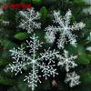Copos de nieve de polvo pegajoso cepillado de Navidad colgante de decoración de árbol de Navidad para ventana pegatinas de cristal de nieve suministros de diseño de ambiente