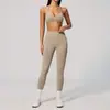 Conjunto de Yoga Sem Costura para Mulheres, Fitness Esportivo, Costas Bonitas, Cintura Alta, Levanta Bumbum, Firma Barriga, Conjunto de Yoga para Treinamento de Pilates 4535