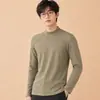 260g Gola Alta Base Camada Interna Masculina Outono/Inverno Com Pelúcia Quente Roupas de Outono Alta Elasticidade Toque Nu Tricô Masculino