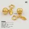 Plata Esterlina S925 Chapada en Oro Fruta Luna Sol Cinturón Círculo Abalorios Separados Colgante Paz y Alegría Cosa Buena Cacahuate Joyería DIY