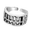 Retro tailandês prata qian duo fortuna gato anel cobre moeda aberto índice anel feminino estilo chinês retro pulseira
