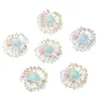 Cuentas de margarita de doble cara de 25 mm en color transparente, cuentas de flor de acrílico chapado, cuentas sueltas para cadena de teléfono móvil DIY