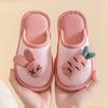 Pantuflas de Lino Lindas de Dibujos Animados para Niños, Niñas, Bebés, Hogar, Interiores, Pantuflas para Padres e Hijos, Otoño e Invierno, Antideslizantes, Pantuflas de Punta Cerrada