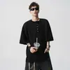Camiseta Casual de Manga Corta con Cuello Henley, Estilo Old Money, Nueva Colección Verano 2026 para Hombre, Camiseta Texturizada Retro Holgada y Versátil