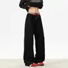 Pantalones Deportivos de Peso Pesado Estilo Americano con Bordado de Teckel para Hombre, Temporada de Primavera, Cintura con Diseño Único, Pierna Ancha y Fluida