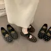 Primer Encuentro Temporada Lana a Cuadros Lunares Planos Zapatos Planos de Ballet Ropa de Abrigo 2026 Otoño Nuevos Zapatos Mary Jane Mujer