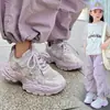 Zapatillas deportivas para niñas con malla transpirable, nuevo modelo de verano, zapatillas tipo "dad shoes" para niños, zapatos casuales de suela blanda a la moda para niñas mayores