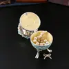Caja de Joyería Giratoria con Forma de Carrusel Sueño Europeo Color Esmalte Diamante Incrustado Artesanía Caja de Almacenamiento para Anillos Pendientes de Escritorio