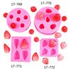 Simulação Fruta morango líquido molde de silicone Fondant chocolate cortado meio morango sobremesa bolo decoração acessórios molde