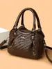 Bolsa da moda para mulheres, toque de luxo, modelo saco, grande capacidade, couro macio, para o dia a dia, de ombro único, transversal, bolsa de mão para mães de meia-idade