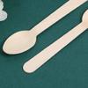 Suministro de fábrica cuchillo desechable y tenedor cuchara vajilla de madera cuchara de abedul cuchara de postre para niños cuchara de madera de 140 mm