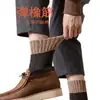 Calcetines gruesos de rizo con forro polar para hombre para otoño e invierno, calcetines de lana al 30% hasta la pantorrilla, calcetines de algodón de colores cálidos para hombre para invierno
