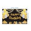 Cortina Popular Transfronteiriça para Festa de Aniversário Preto e Dourado Banner Personalizado Suporta Design de Imagem Pano de Fundo para Festa Atacado