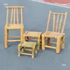 Cadeira de Bambu Antiga com Encosto, Mesa de Bambu para Pátio Externo, Banquinho Pequeno de Bambu, Banco de Bambu, Adereços para Dança de Casamento Estilo Chinês