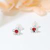 Pendientes de aguja de plata S925 de moda para viajeros, elegantes pendientes franceses, pendientes de flores frescas de verano.