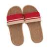 Zapatillas de Casa de Algodón y Lino para Cuatro Estaciones, Rayadas, para Pareja, Fábrica de Dulces, para Hombre y Mujer, de Piso