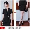 Traje de verano 2024 nuevo rojo púrpura de manga corta con cuello en V falda para mujer moda simple traje de dos piezas moda